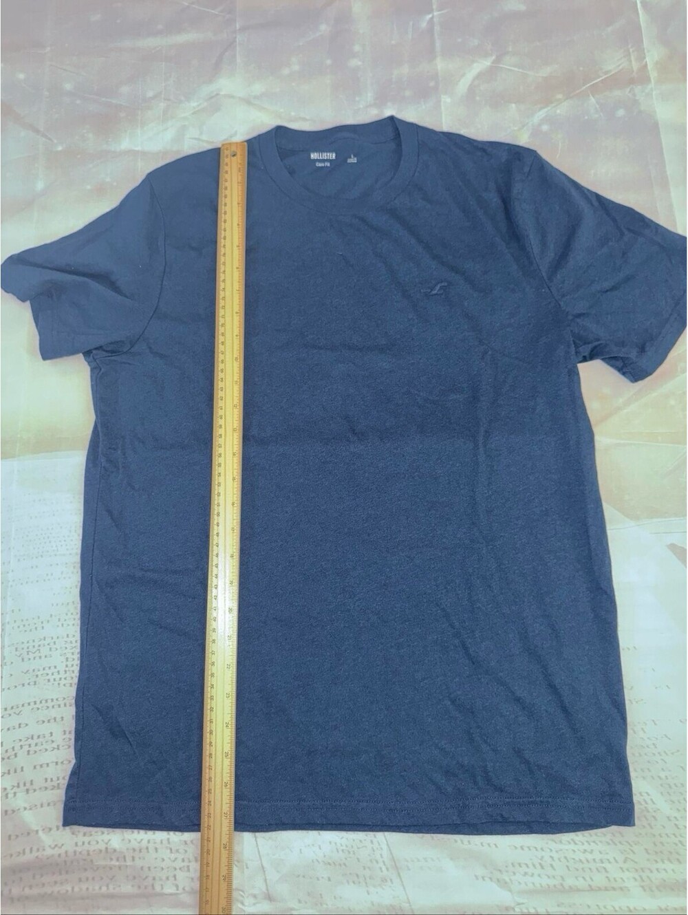 Hollister Men's L Navy Blue Core Fit Crew Neck T-Shirt Logo Tee Clothing00040